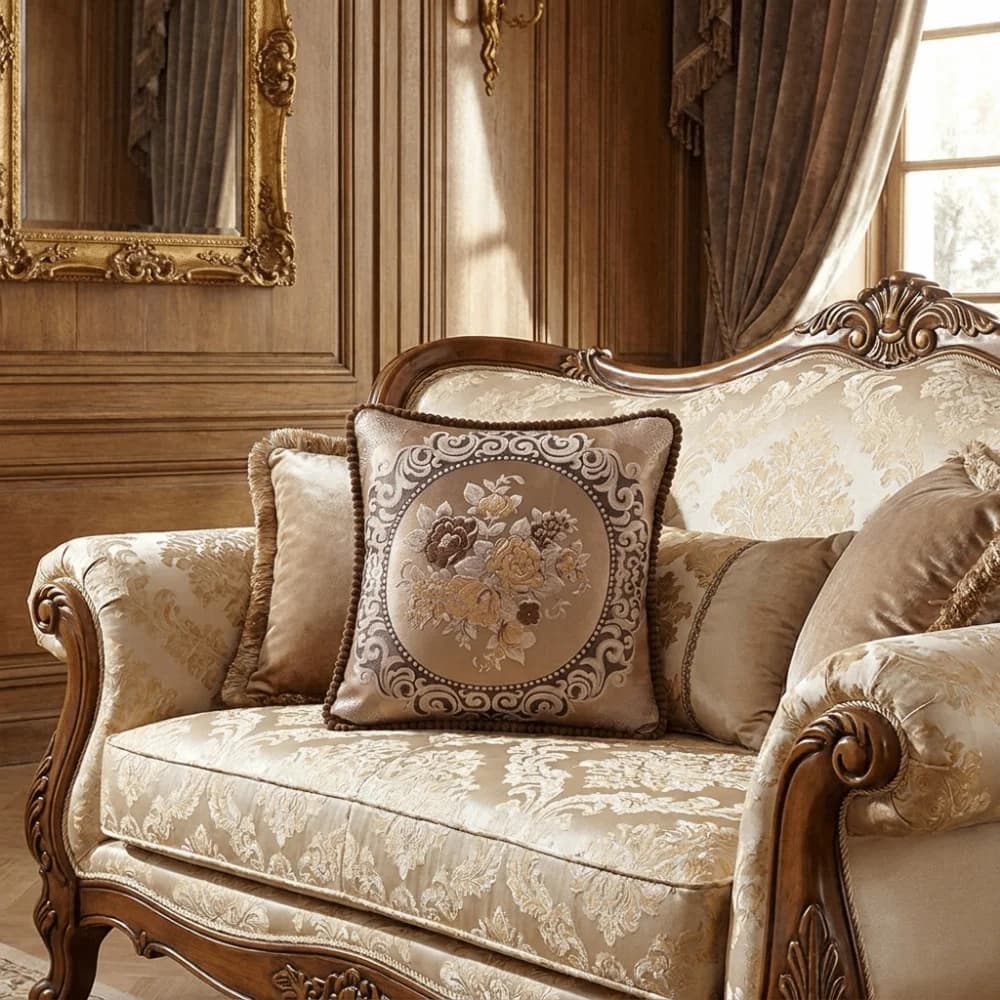 48*48cm Cushion Cover Retro Square Decorative Jacquard Pillow Case Europe Style Jacquard Fabric Throw Pillow Case Sofa Decor