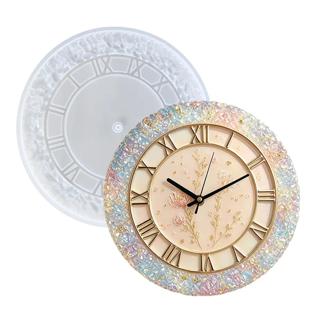 Diamond Faceted Clock Silicone Mold for DIY Epoxy Resin Clock Dial & Table Ornament Wall Clock Home Decor Craft Supplies