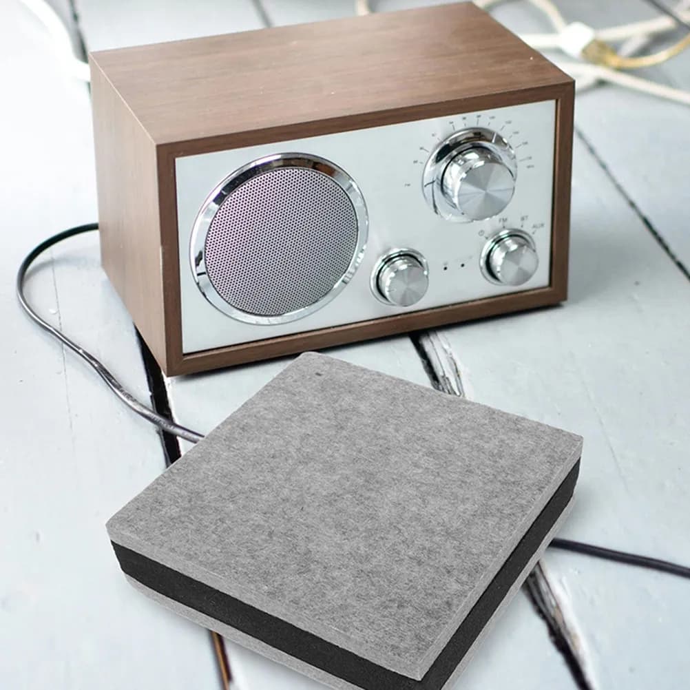 Light Gray Subwoofer Isolation Pad Speaker Stand Cushion Acoustic Diffuser Noise Reduction Soundproofing Mat Home Studio Monitor