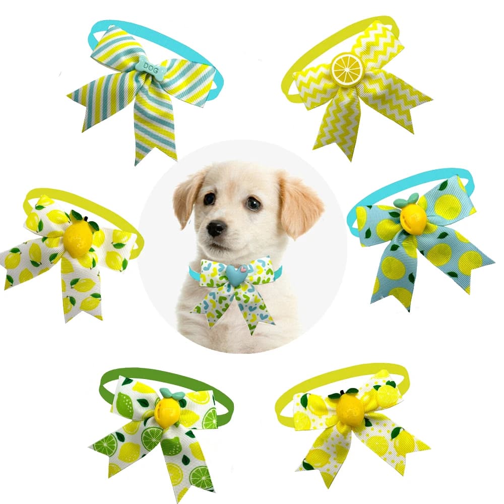 30 pz modello limone piccolo cane papillon cravatte stile frutta gatto cucciolo papillon cucciolo Pet Grooming archi collare di cane archi cravatta