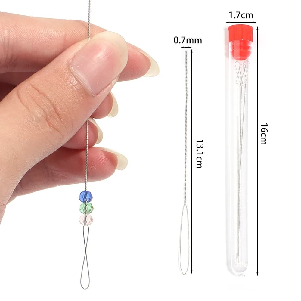 5pcs Beading Needles Big Eye Beads Needles Jewelry Making Tools Stainless Steel Needle For Bead Threading Pins DIY Necklace