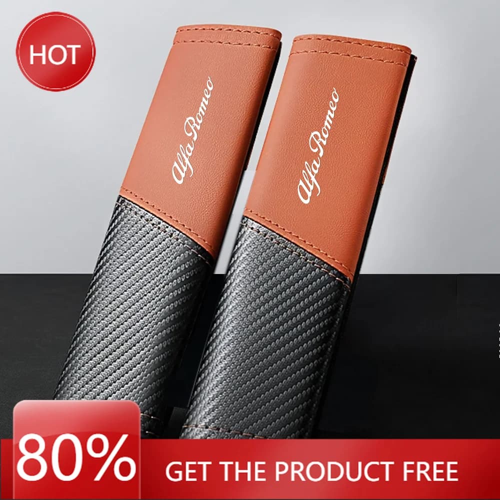 Hub Caps 2pcs Carbon Fiber Texture Car Safety Belt Shoulder Pad Seat Belt Shoulder Protector Cover ForAlfa Romeo 159 Giulietta M