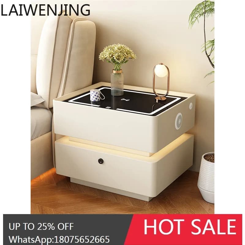 MJY Smart Modern Integrated Home Bedroom Wireless Charging Fingerprint Lock Bedside Cabinet