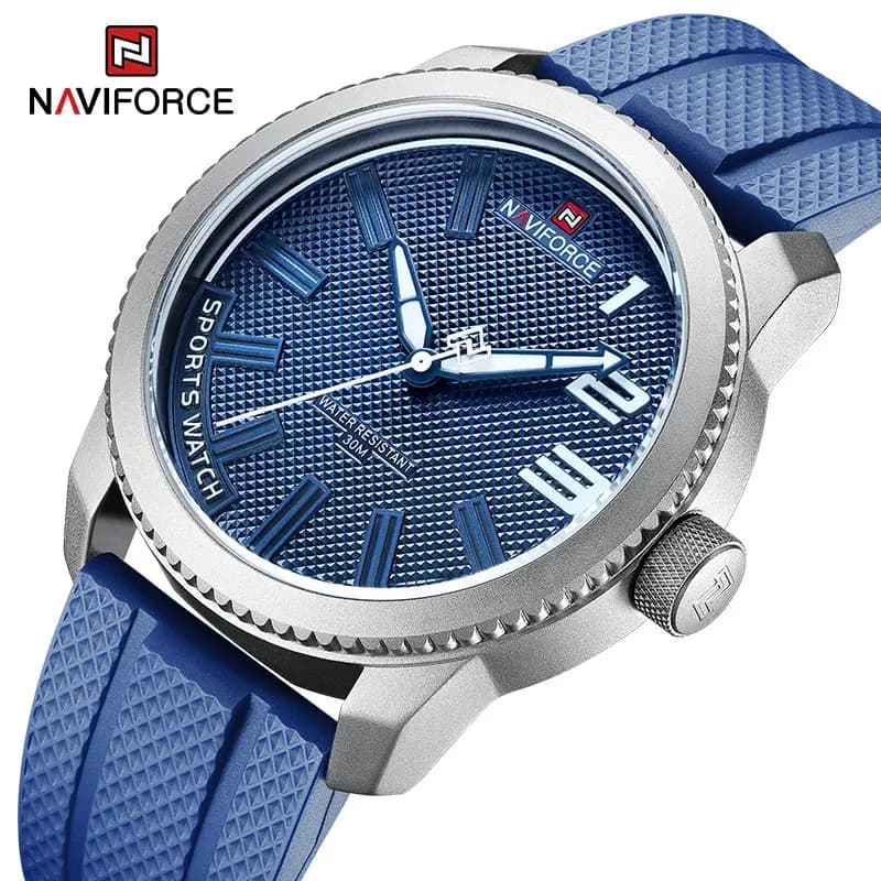 NAVIFORCE Silicone Band Sport Waterproof Watches for Men Casual Quartz Wristwatch Shockproof Design Male Clock Relogio Masculino