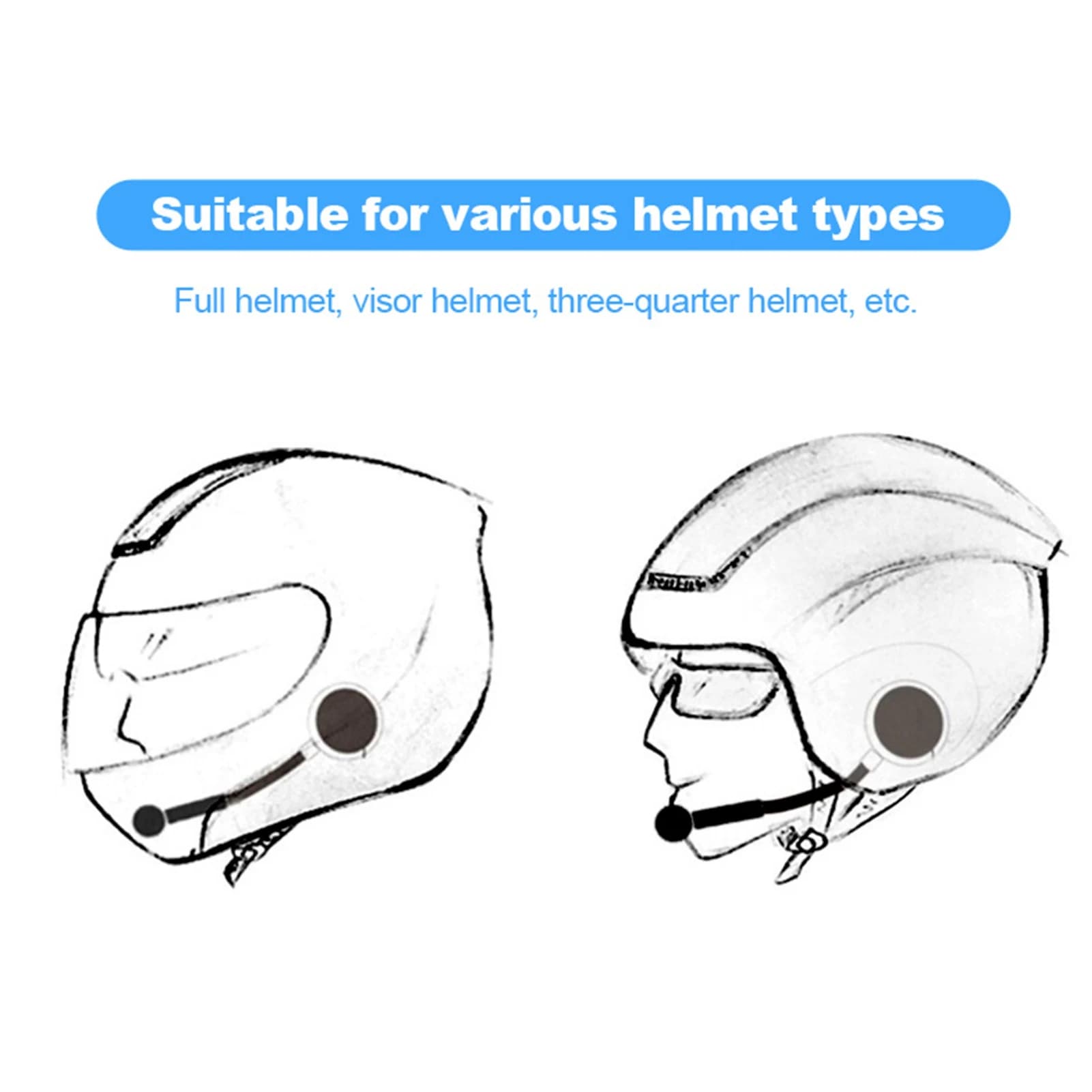 Motorcycle Helmet Headset 1 Pair Motorcycle Helmet BT Headset Headphone Speakers Support Handsfree Calling