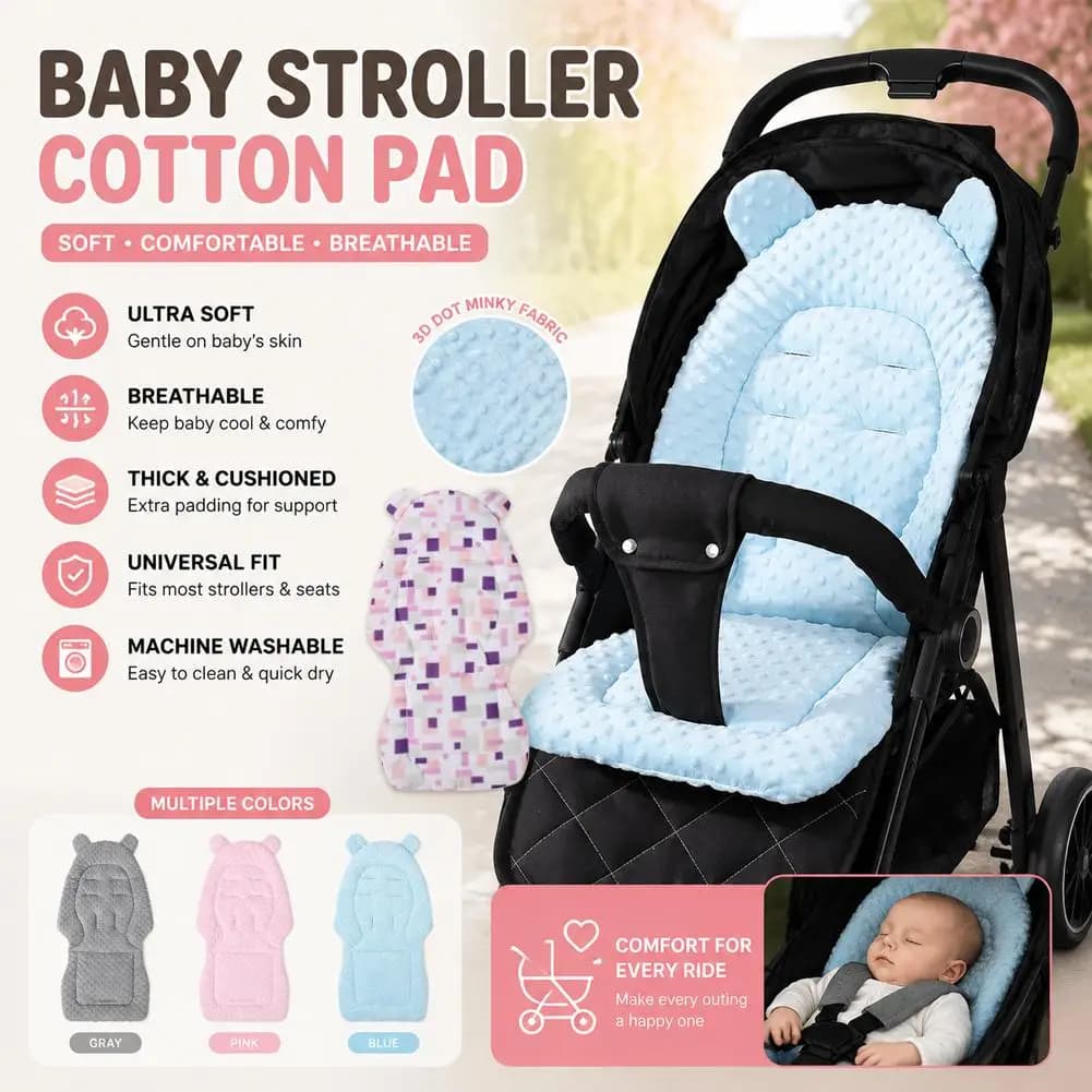 Baby Stroller Seat Cushion Infant Double-sided Cart Seat Pad 2025 New Thick Warm Cushion Universal Baby Stroller Accessories