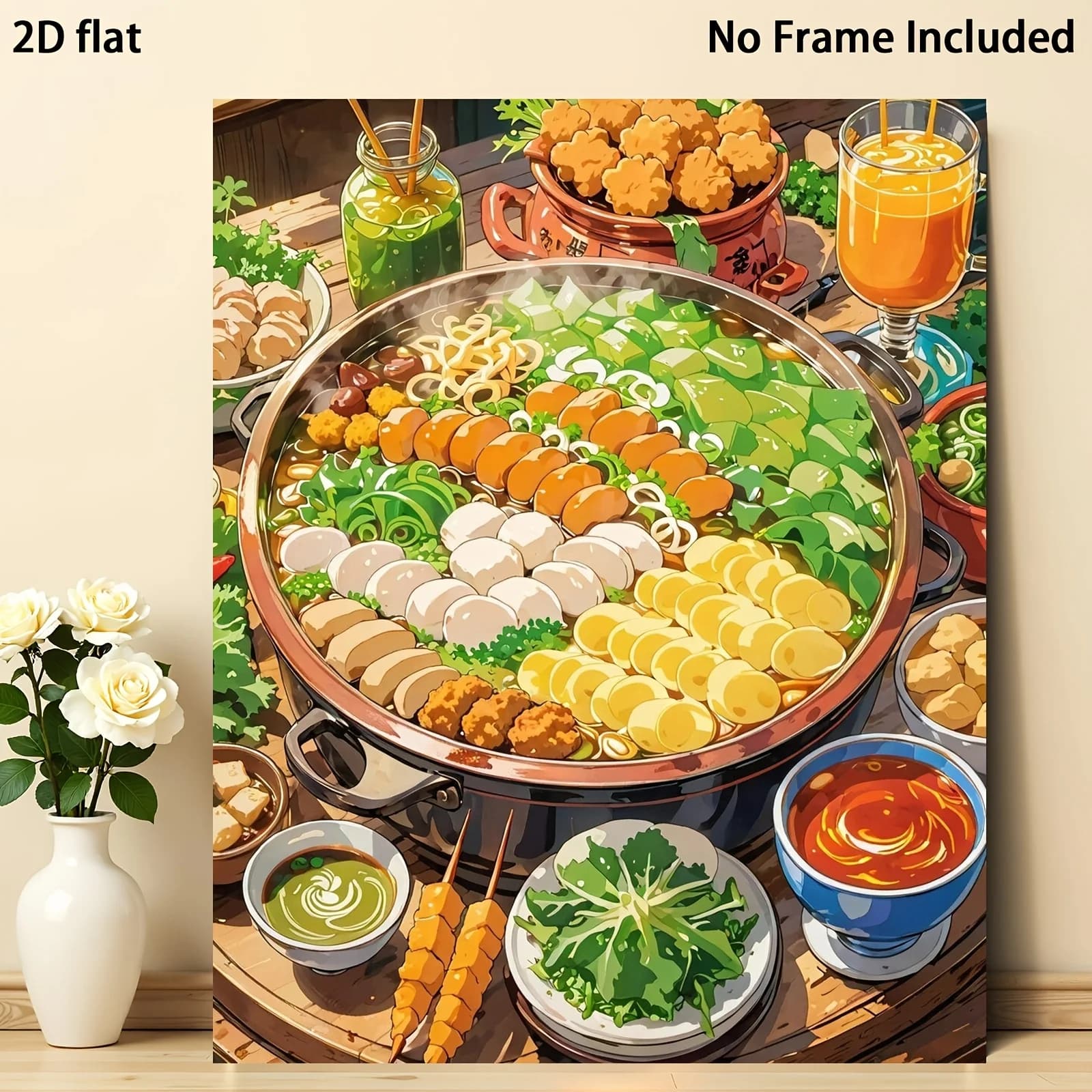 Acrylic Paint By Numbers Delicious Hot Pot Set Painting By Numbers on Canvas Coloring By Number for Adults Paint Digital Art