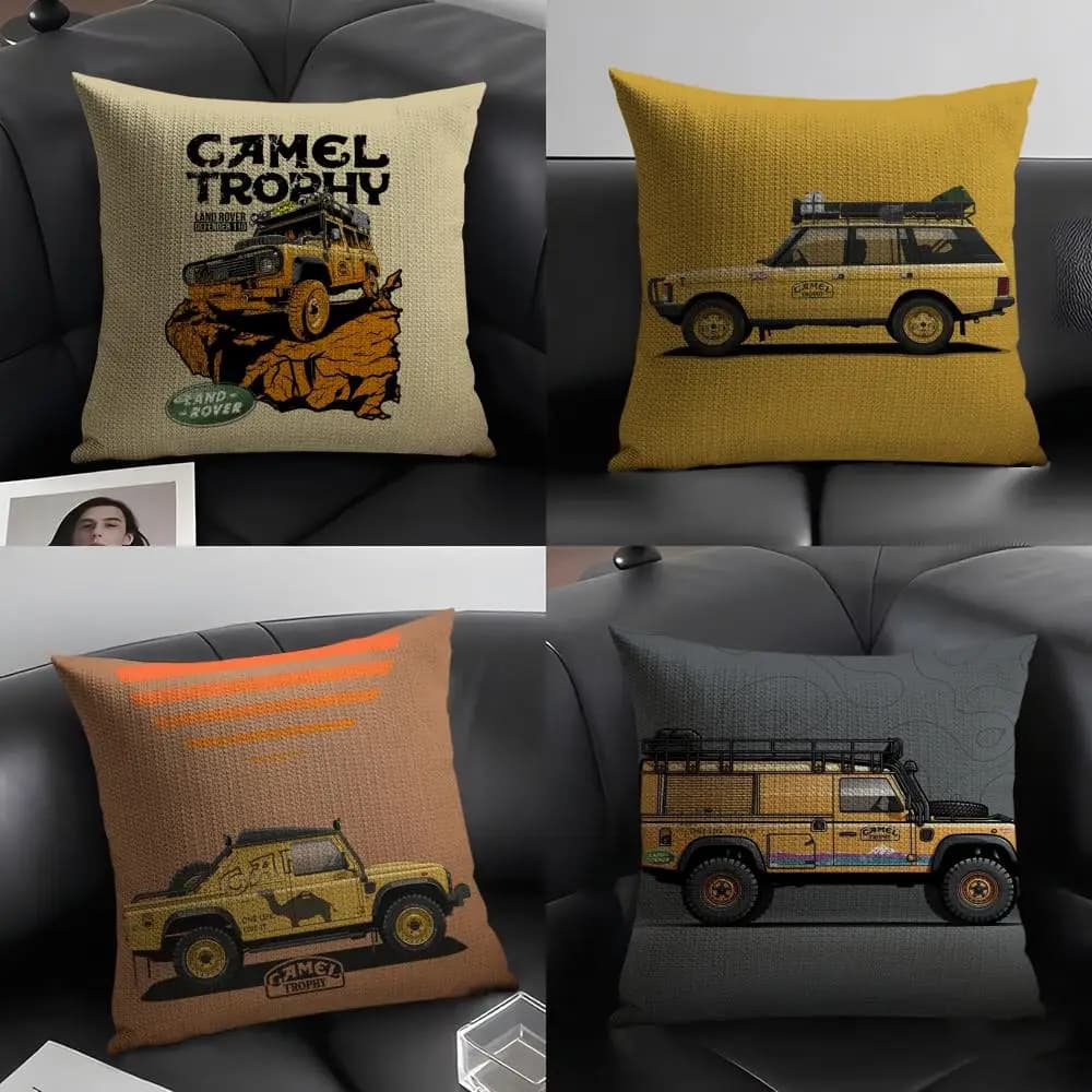 Federa per cuscino Camel T-Trophy D-Defender con motivo stampato, per divano del soggiorno e decorazione della camera da letto