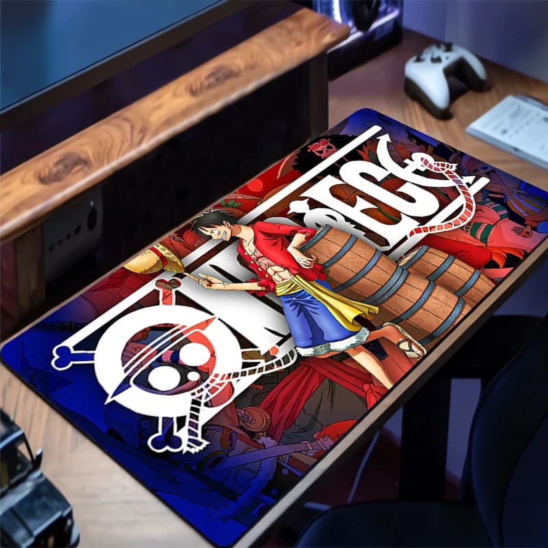 Tappetino per Mouse One Piece 90x40cm, Accessori per Gaming Anime, Mousepad XXL Completo, Tappetino per Tastiera e Scrivania Varmilo