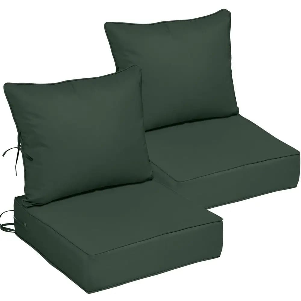 Set di 2 Cuscini per Sedie da Esterno, Cuscini Profondi Impermeabili per Mobili da Giardino con Rivestimento Rimovibile, Resistenti allo Sbiadimento