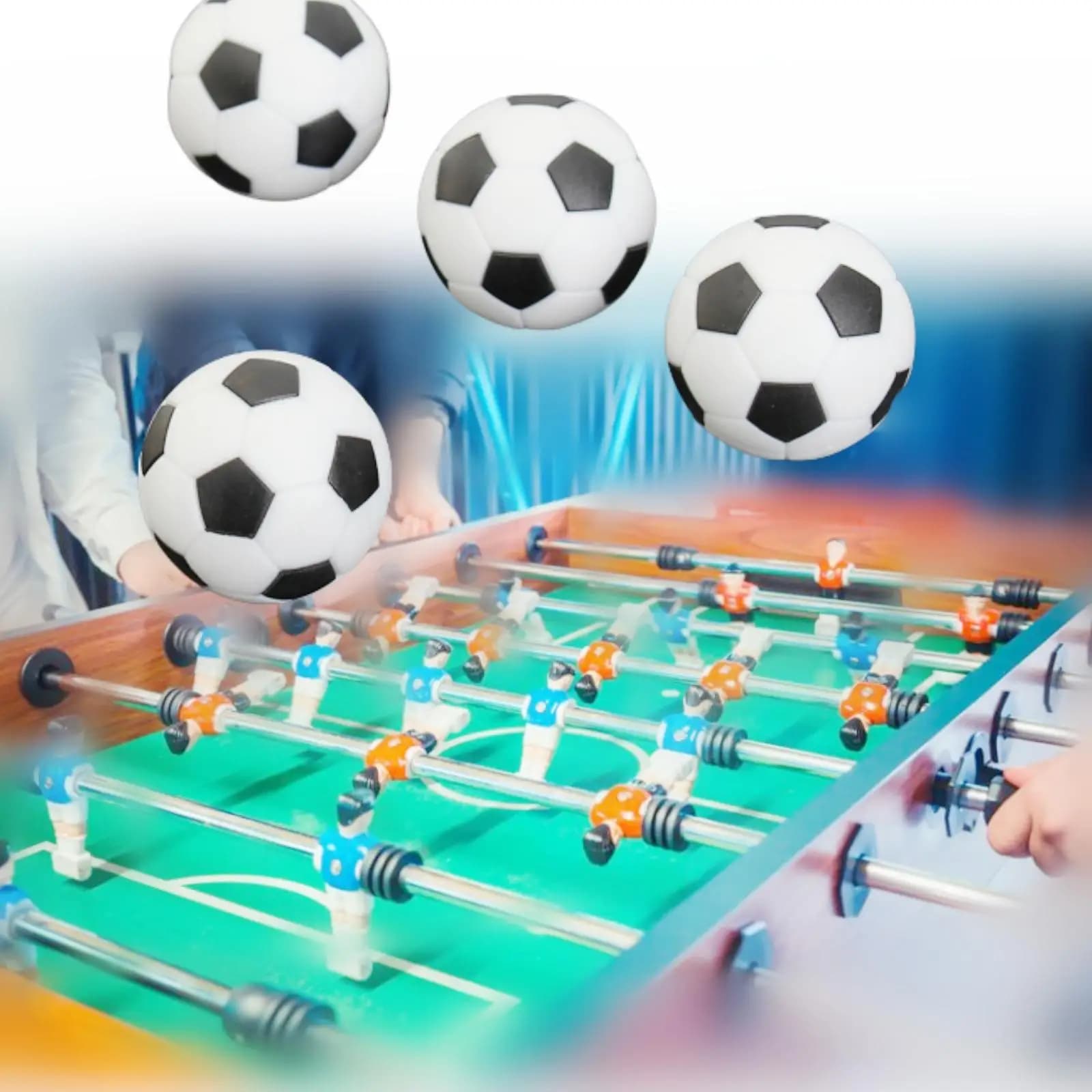 1 Pezzo Palline da Calcio in Resina Mini 28/32/36mm, Palline di Ricambio Bianche e Nere per Calcio da Tavolo, Gioco da Tavolo per Feste al Chiuso