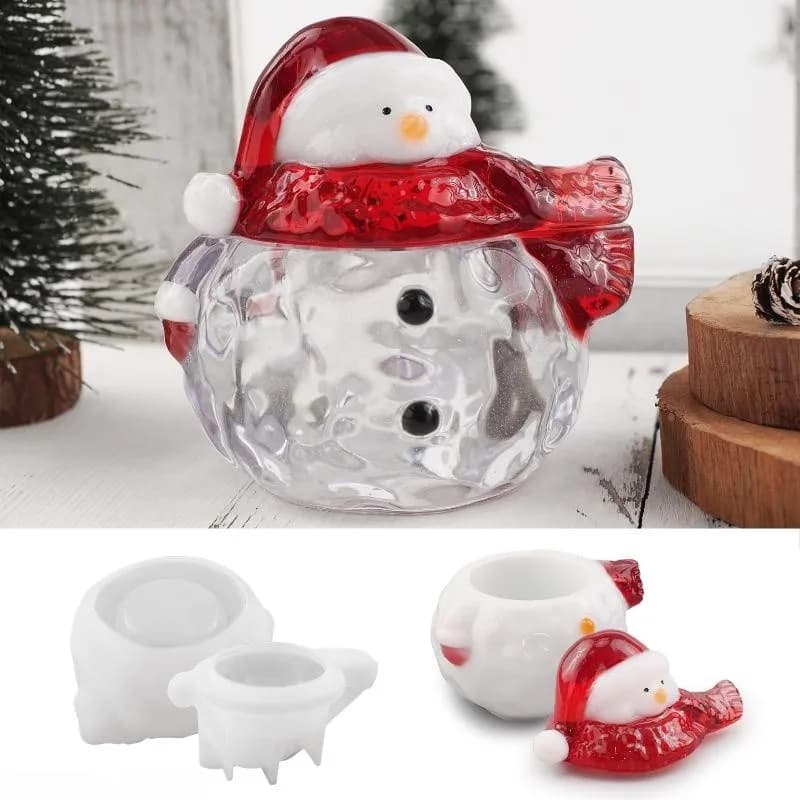 Christmas Doll Snow Globe Mirror Storage Box Silicone Mold 2026 New DIY Epoxy Resin Hand‑Craft Mould Winter Home Decoration