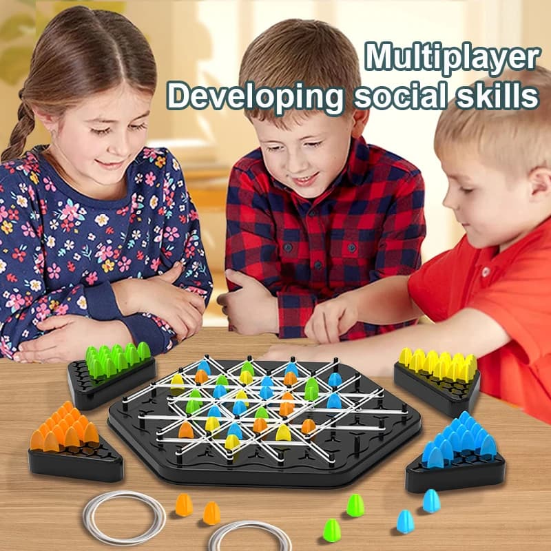 Triggle a catena Gioco di scacchi Triggle Elastico Gioco Giocattolo per bambini Gioco da tavolo interattivo Set da battaglia per regalo per feste in famiglia