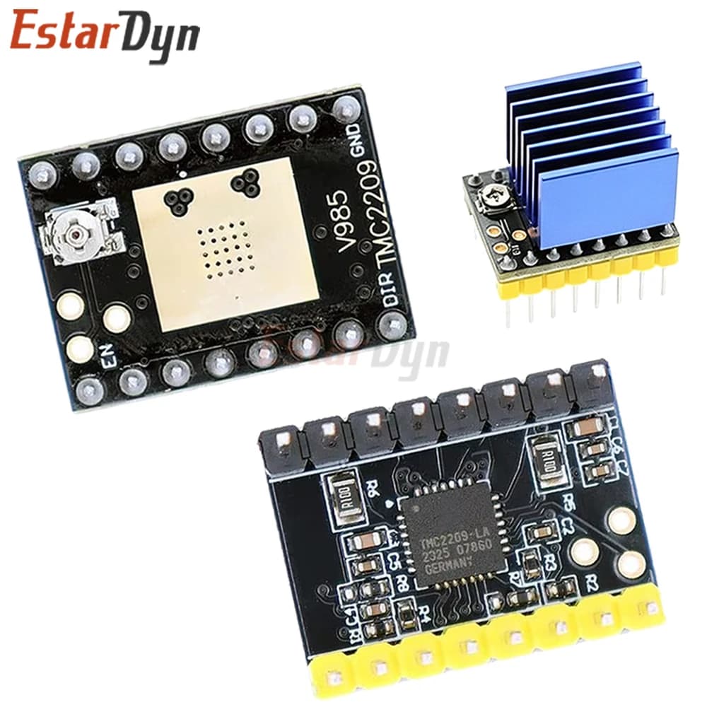 Driver Stepper Estardyn TMC2209 V2.0 con Dissipatore di Calore StealthChop2 Silenzioso 256 Microstepping 2A UART per Stampante 3D Marlin Klipper SKR