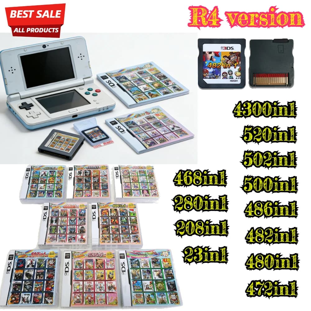 Cartuccia di gioco multi-gioco 4300in1/208in1/280in1/472in1/520in1 Super Combo per DS NDS 3DS 3DSXL 2DS NDSL NDSI
