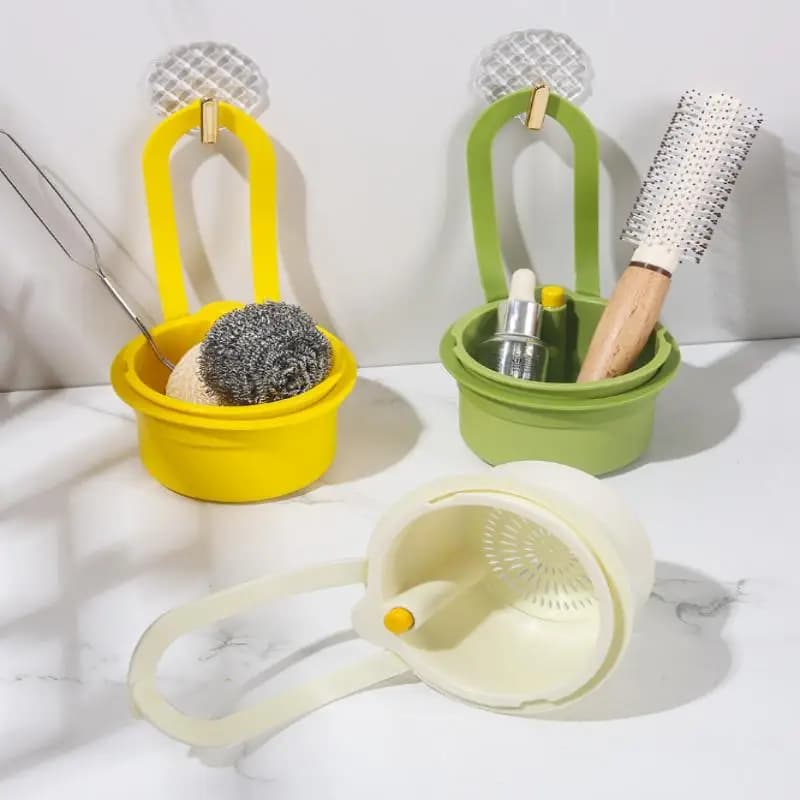 【xxx】Cestello per scarico lavello 2 IN 1, sacchetto filtro da appendere al rubinetto, cestello regolabile automatico, porta spugne per lavello, raccoglitore di rifiuti da cucina [S14]