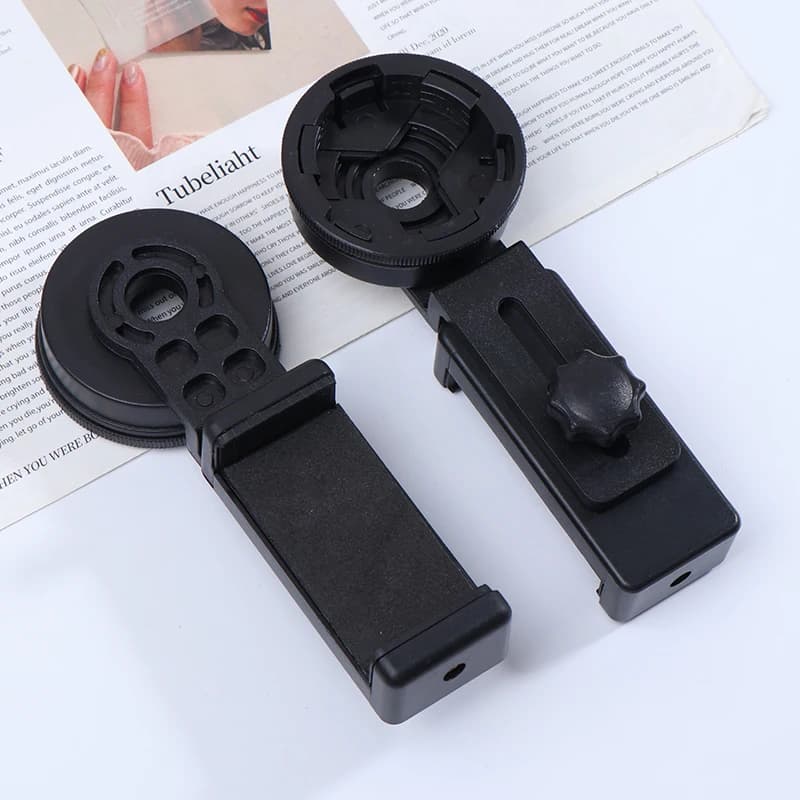 Morsetto rotante in gomma morbida staffa adattatore universale per telefono cellulare supporto a clip per telescopio monoculare binoculare