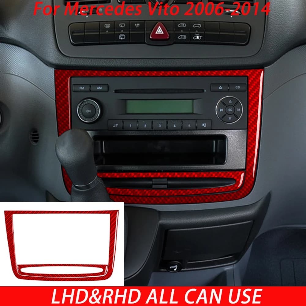 For Mercedes Vito 2006-2014 Carbon Fiber Center Console Radio Kit Car Interiors Accessories Modifications Decorations Stickers