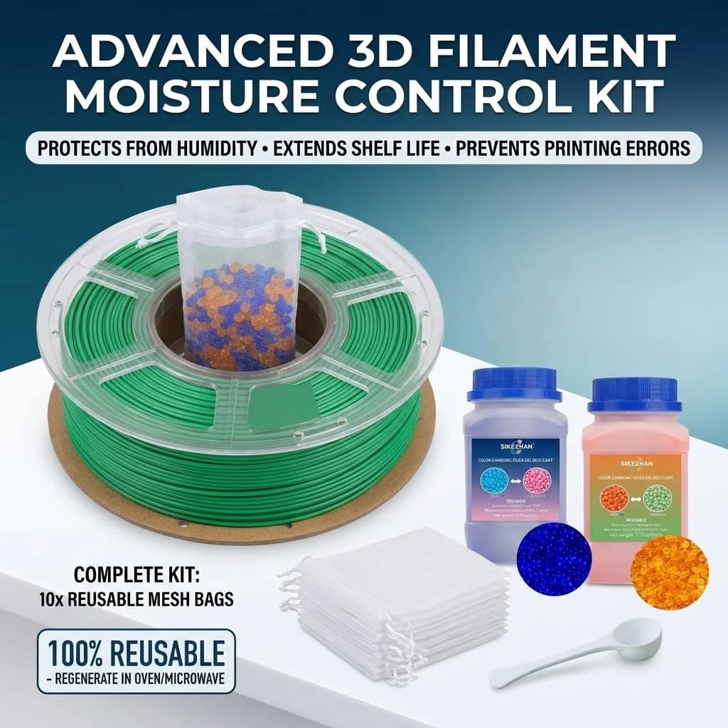 Reusable Indicating Silica Gel Desiccant Beads with Bonus Measuring Scoop and Organza Bags,Safe Moisture Absorber 3D Filament