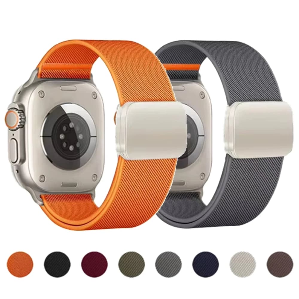 Cinturino in nylon con anello elastico per Apple Watch Ultra 2 49mm 46mm 42mm 45mm 41mm Bracciale magnetico Iwatch 10 9 8 7 6 5 SE 40 44mm Band