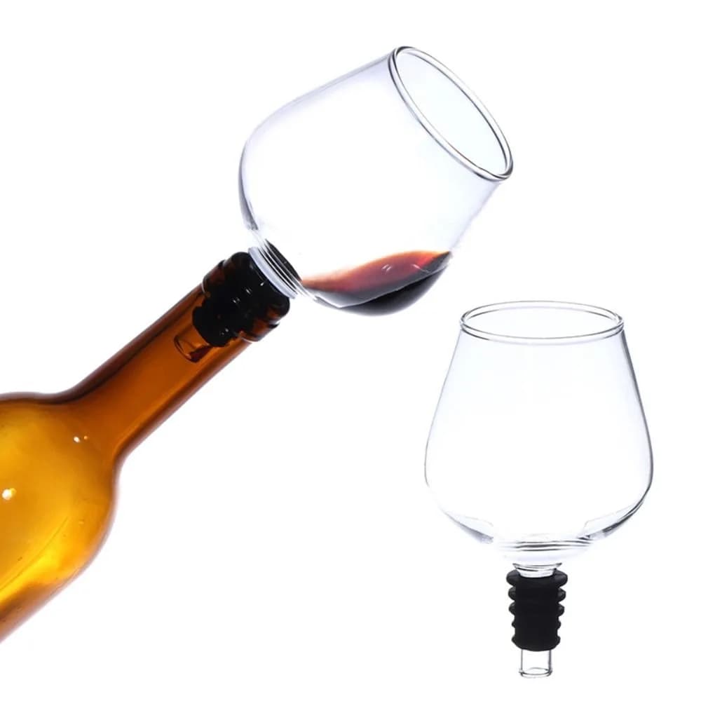 Tappo per bottiglia con sigillo in silicone per feste, tazza per bere direttamente vino rosso, bicchiere da champagne, bicchiere da vino trasparente
