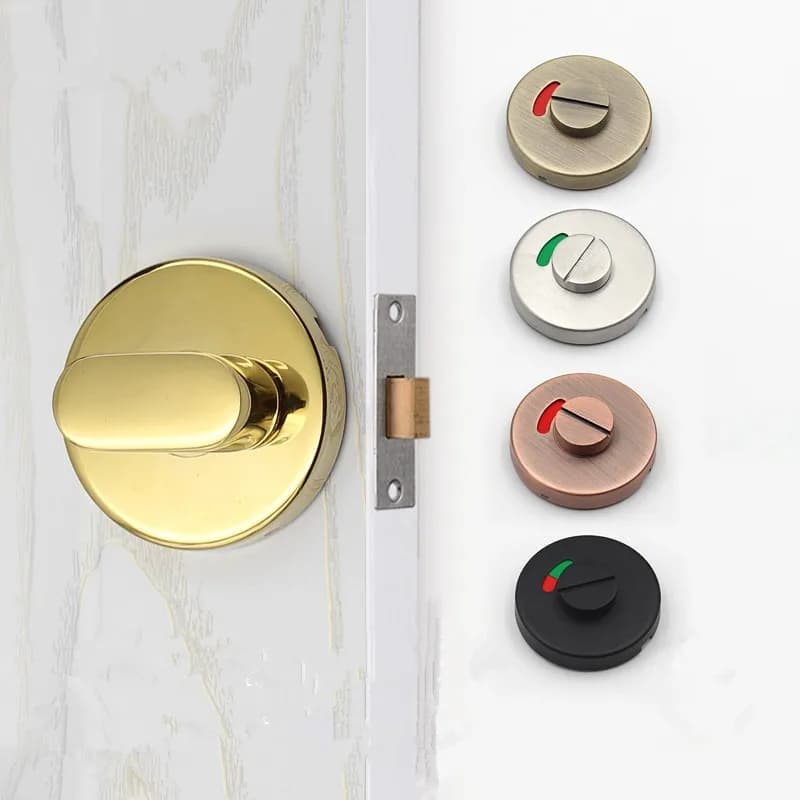 Serratura per porta in acciaio inossidabile Maniglia per porta WC Serratura Manopola per bagno Serrature per porta WC in metallo Manopola girevole per pollice