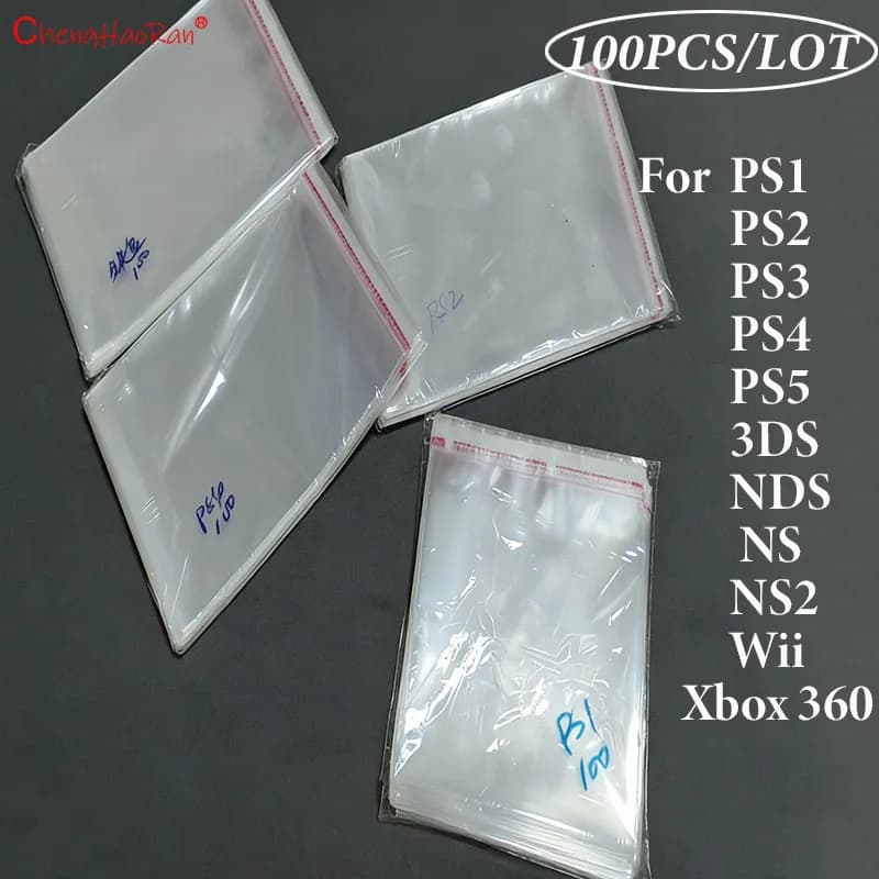 100 Pezzi Custodie Protettive Autoadesive per Dischi di Gioco per PS1 2 3 4 5 NS NS2 Wii Xbox360 3DS NDS, Impermeabili e Antipolvere