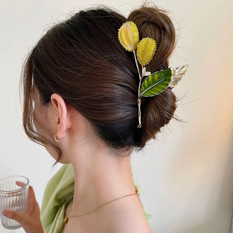 Divertente metallo frutta Durian Hiar artiglio clip donna stile coreano coda di cavallo Barrette granchio forcine ragazza moda accessori per capelli femminile