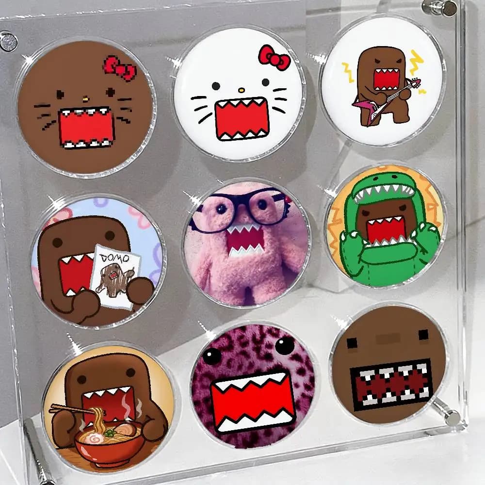 I Like D-domo-S Kawaii Enamel Pins Handmade Round Brooch L Killer Yagami Light Cosplay Badge Backpacks Jewelry Gifts