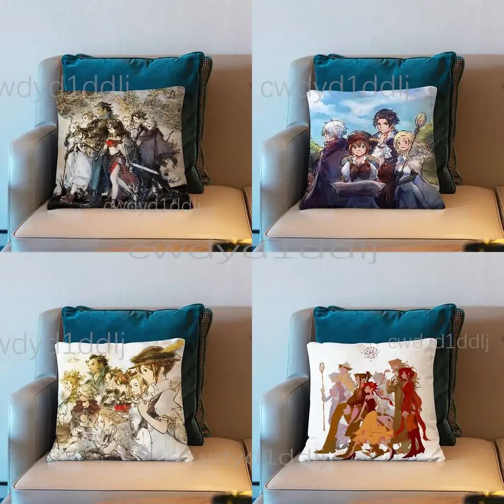 Federe per cuscini O-Octopath Traveler, federe per cuscini divertenti e carine per matrimoni, feste, decorazioni per la casa, comode fodere per cuscini