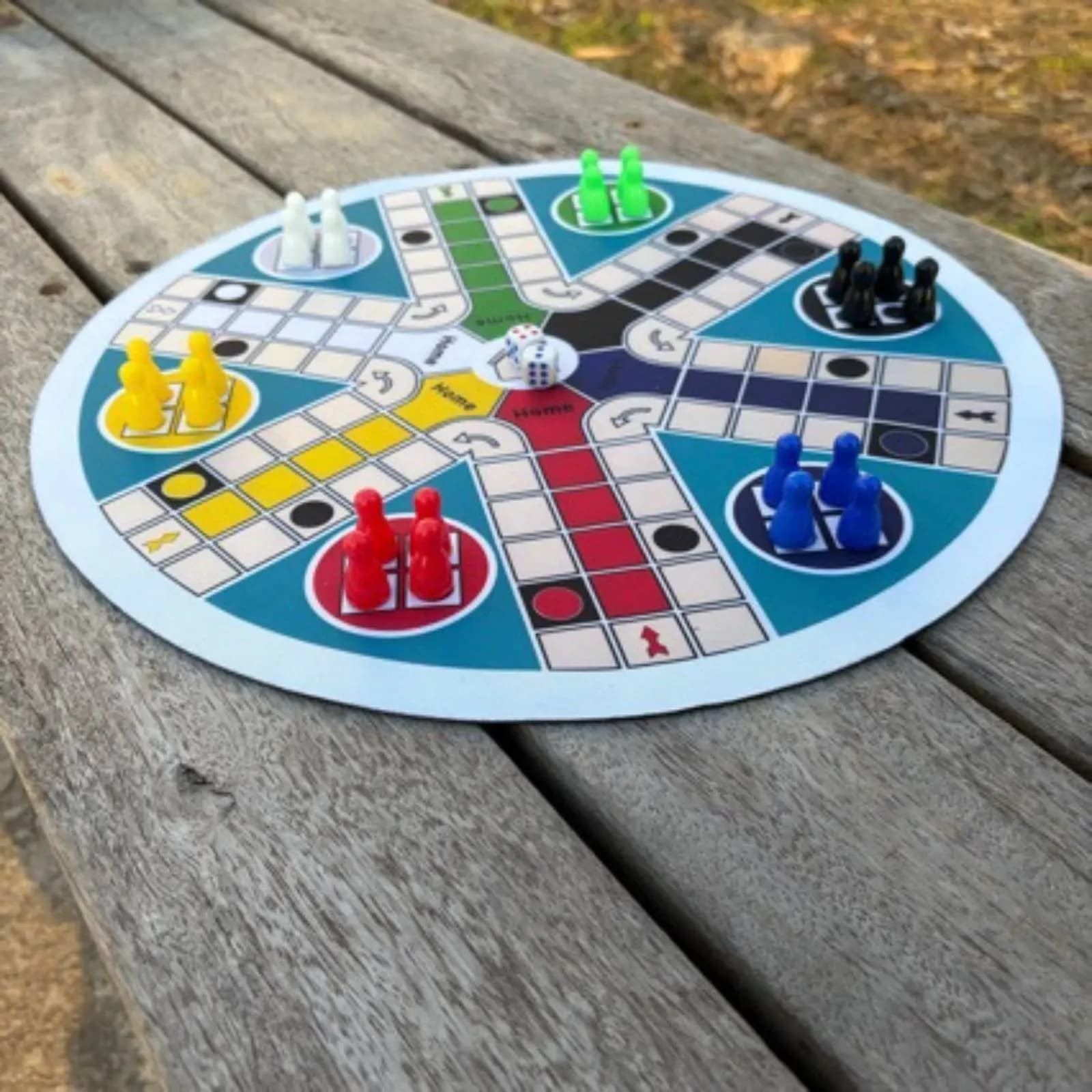 Round Flying Chess Board Shared Enjoyment 6 Player Ludo Game Set Circular Parcheesi Game Portable Ability Development