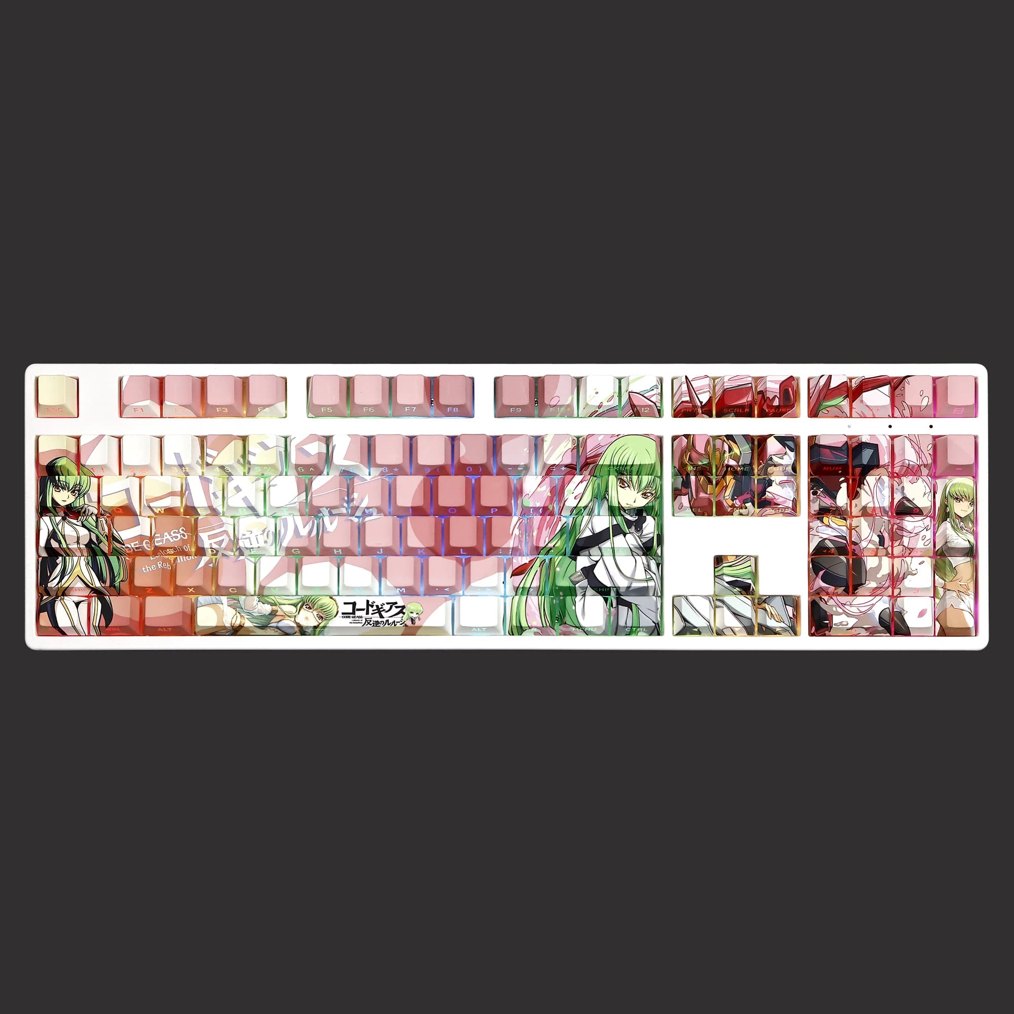 108 chiavi/set CC Tema Anime CODE GEASS PBT Copritasti Gioco Beauty Girl Copritasti Cherry Altezza per tastiere meccaniche fai-da-te