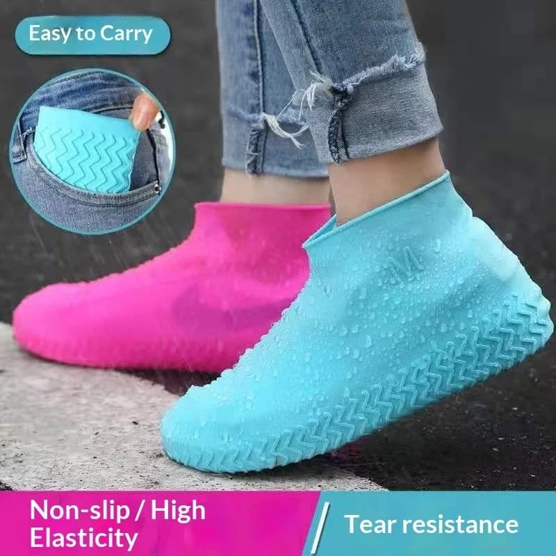 1Pair Reusable Waterproof Silicone Rain Shoes Covers Outdoor Boot Overshoes Walking Shoe Accessories for Men And Women