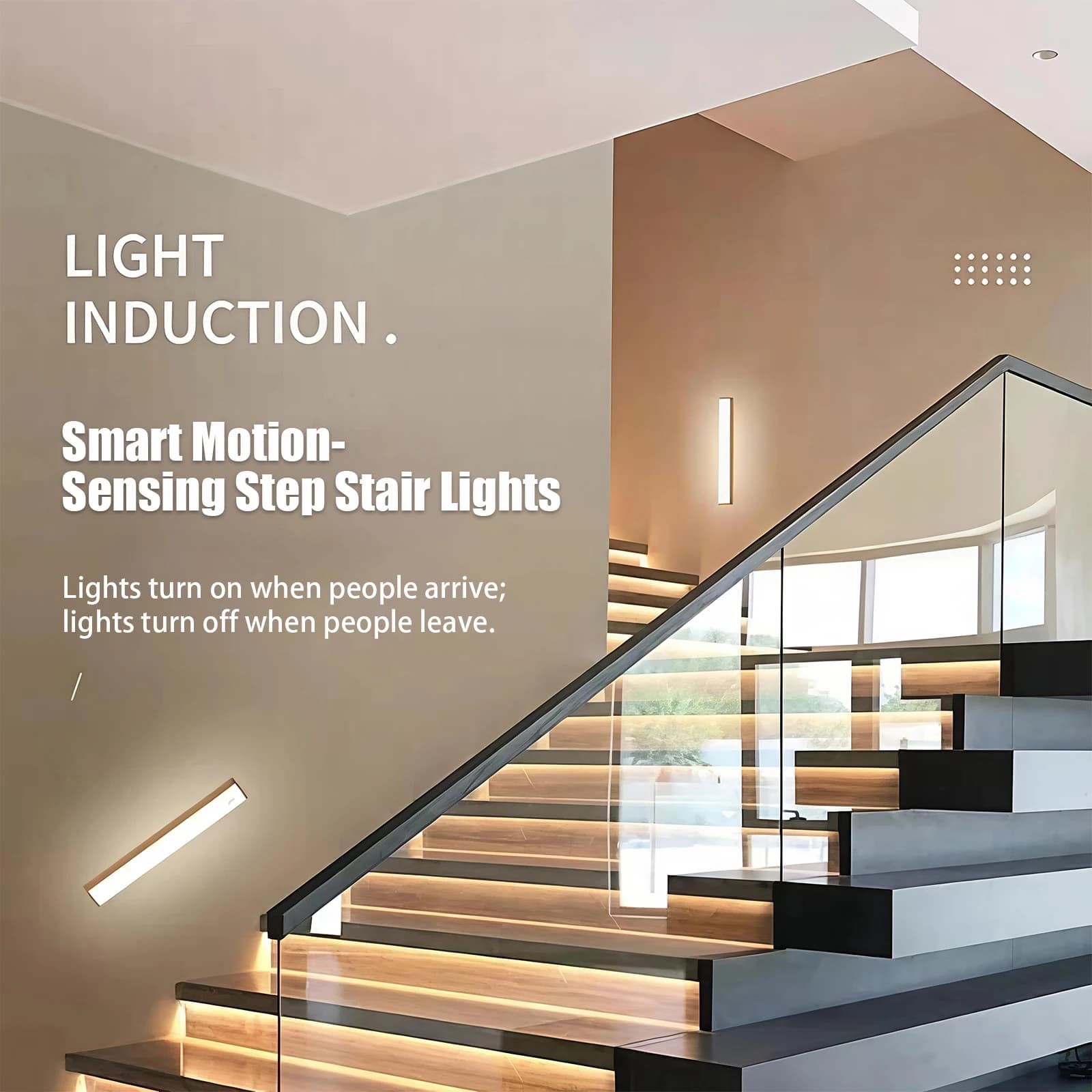 Luce LED con sensore di movimento, luce notturna wireless, luce da sottopensile, lampada da armadio, lampada a induzione intelligente da parete, decorazione per la casa