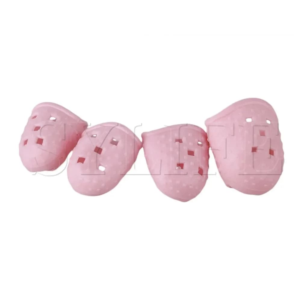‌ Protezioni per le dita per ukulele carine rosa da 4 pezzi - Anelli protettivi in morbido silicone per lo scoppio indolore