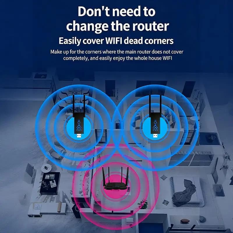 Ripetitore WiFi USB, Amplificatore di Segnale a Parete, Estensore di Copertura per Case a Più Piani e Uffici