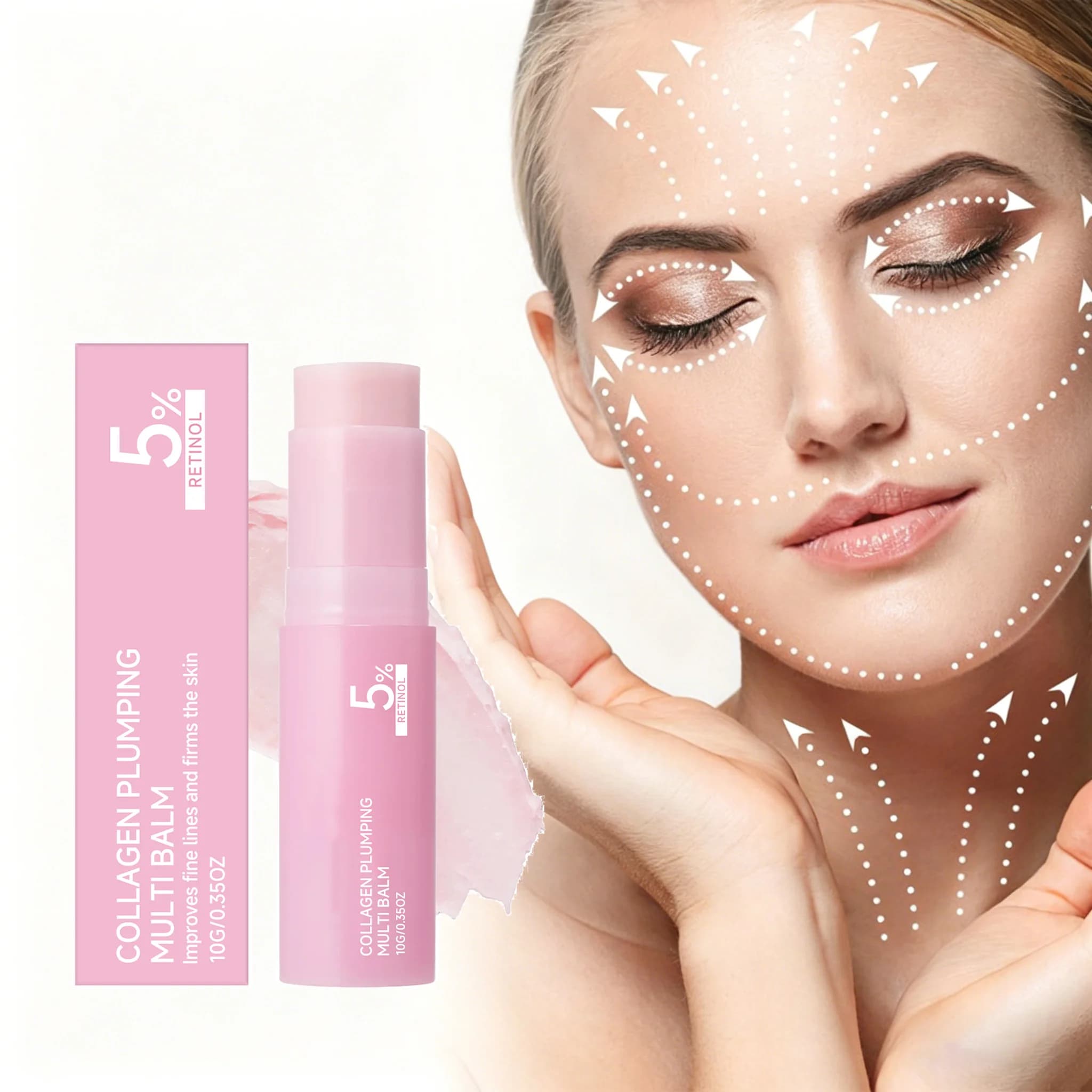 Stick Multiuso al Collagene per Rassodare, Idratazione Profonda, Anti-Rughe, Effetto Lifting, Riduzione delle Linee Sottili, Illuminante per Pelle Opaca, Cura del Viso