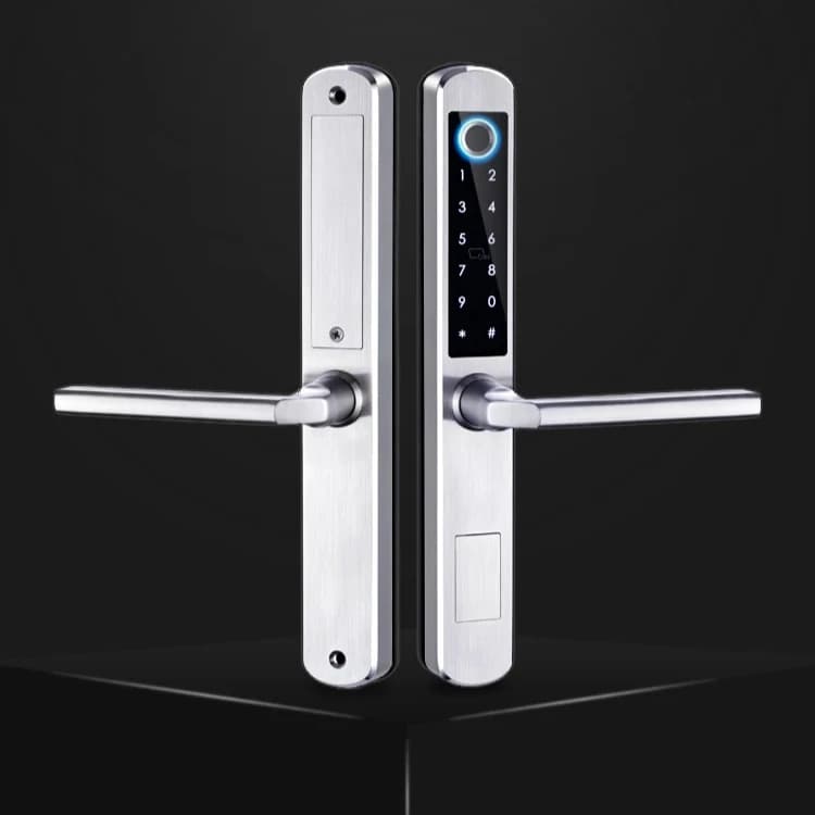 Serratura biometrica impermeabile in acciaio inossidabile con impronta digitale, serratura elettronica intelligente, serratura con scheda RFID per porta in alluminio e vetro