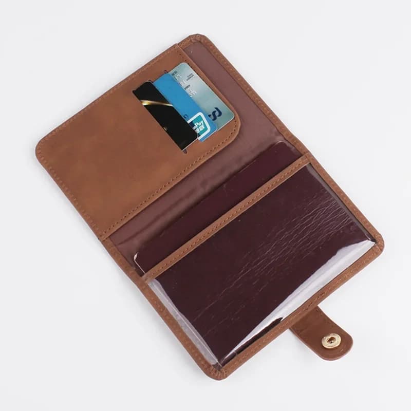 Porta passaporto in pelle PU con tasca per slot per carte di credito ID Portafoglio da viaggio Accessori Custodia per passaporto Custodia per custodia