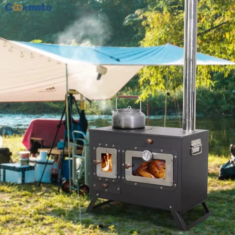 Stufa Portatile da Campeggio con Forno per Pizza per BBQ e Riscaldamento all'Aperto