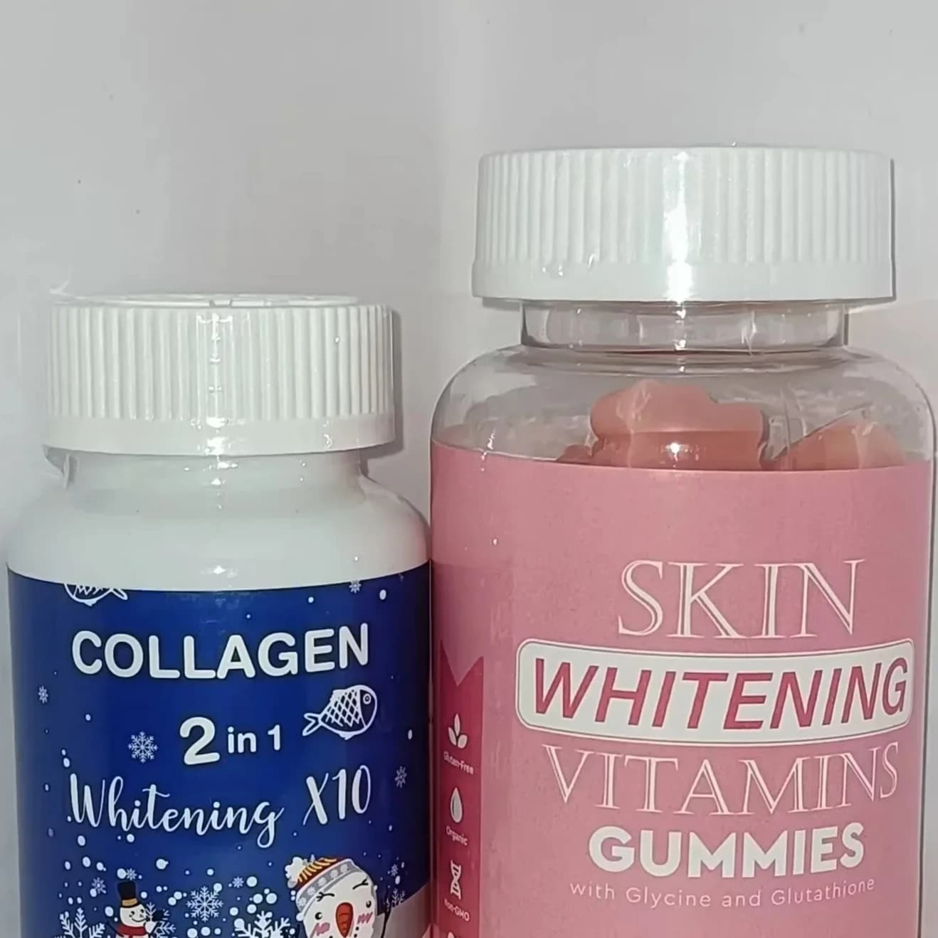 1 set of 2in1 gommose candies with collagen and glutathione peptides, improves skin conditions, firm and reduces wrinkles
