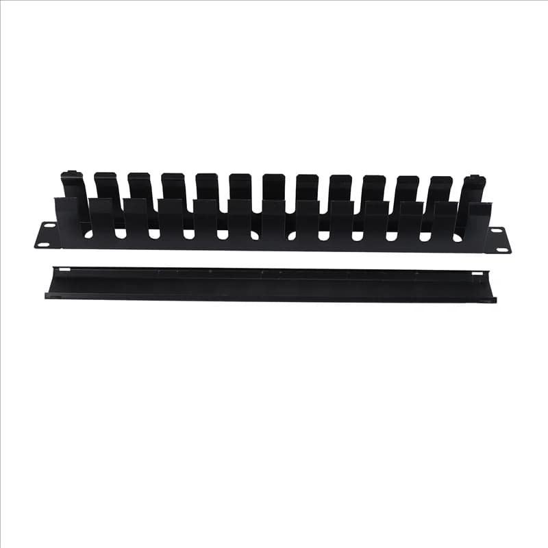 Rack per server da 19 pollici con montaggio orizzontale per la gestione dei cavi Superior-1U, organizer per cavi per condotti in metallo a 12 slot con coperchio
