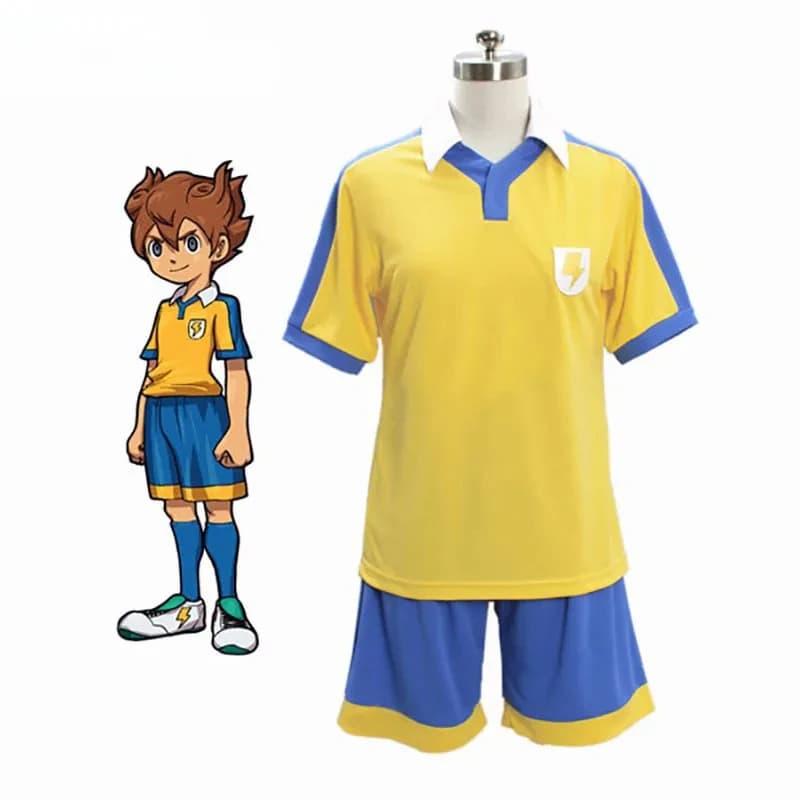 Nuovo costume cosplay in maglia da calcio dorata della scuola Inazuma Eleven Raimon