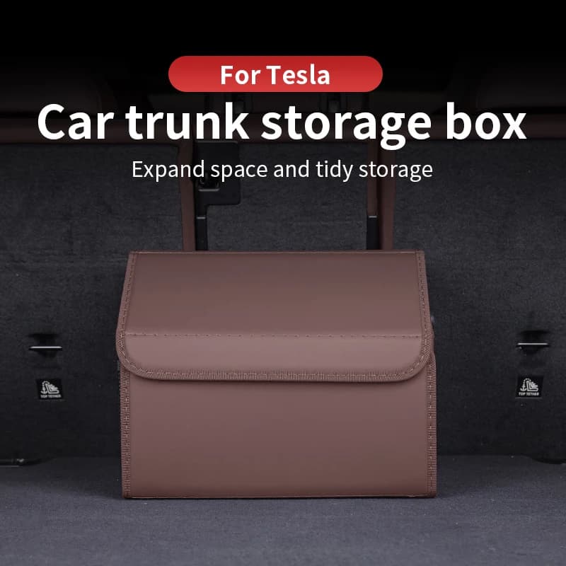 Organizer per bagagliaio auto con coperchio, scatola portaoggetti in tessuto Oxford, pieghevole, per Tesla MODEL3 Model S Model X Model Y
