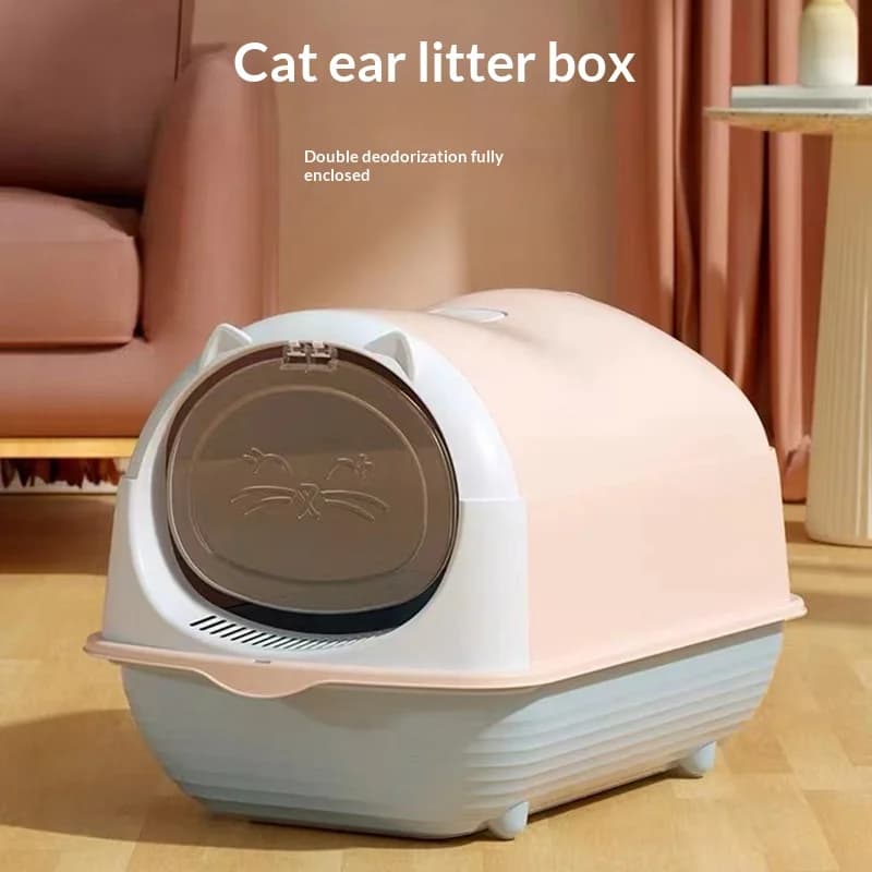 Nuovissima Lettiera per Gatti XL Completamente Chiusa con Coperchio Ribaltabile, Toilette Anti-Odore e Anti-Schizzi, Vassoio Rimovibile per Gatti da Interno