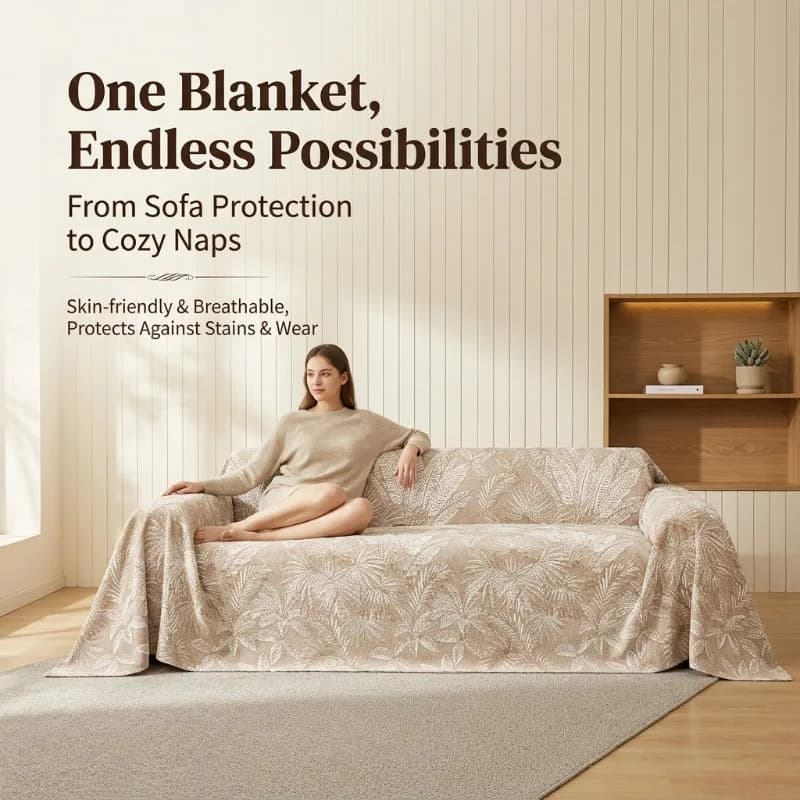 Copridivano Reversibile a Tre Strati in Jacquard, Coperta Universale per Divano per Tutte le Stagioni