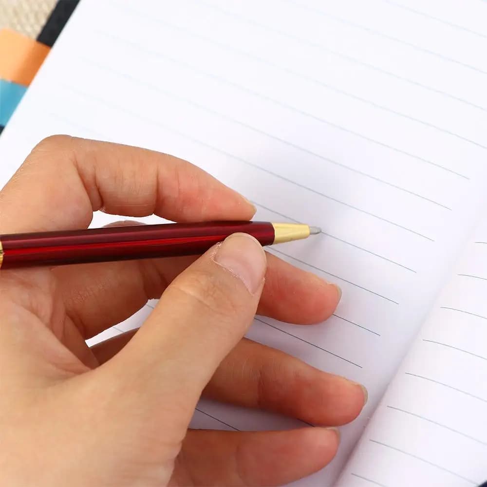 Penna Gel con Motivo a Onde Dorate, Inchiostro Nero, per Scuola e Ufficio, Cancelleria Aziendale, Penna a Sfera, Penna per Firme, Penna in Metallo