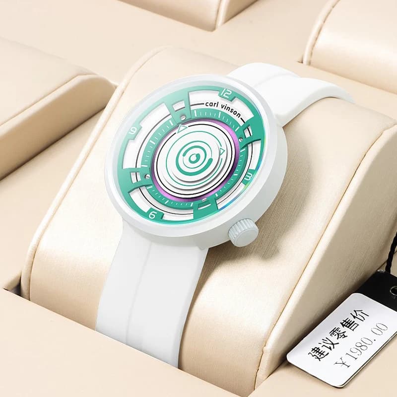 UTHAI CQ385 Men's Watch for Leisure and Fashion Quartz Sports Watch with Waterproof Silicone Tape Gift Watch, Men's Watches