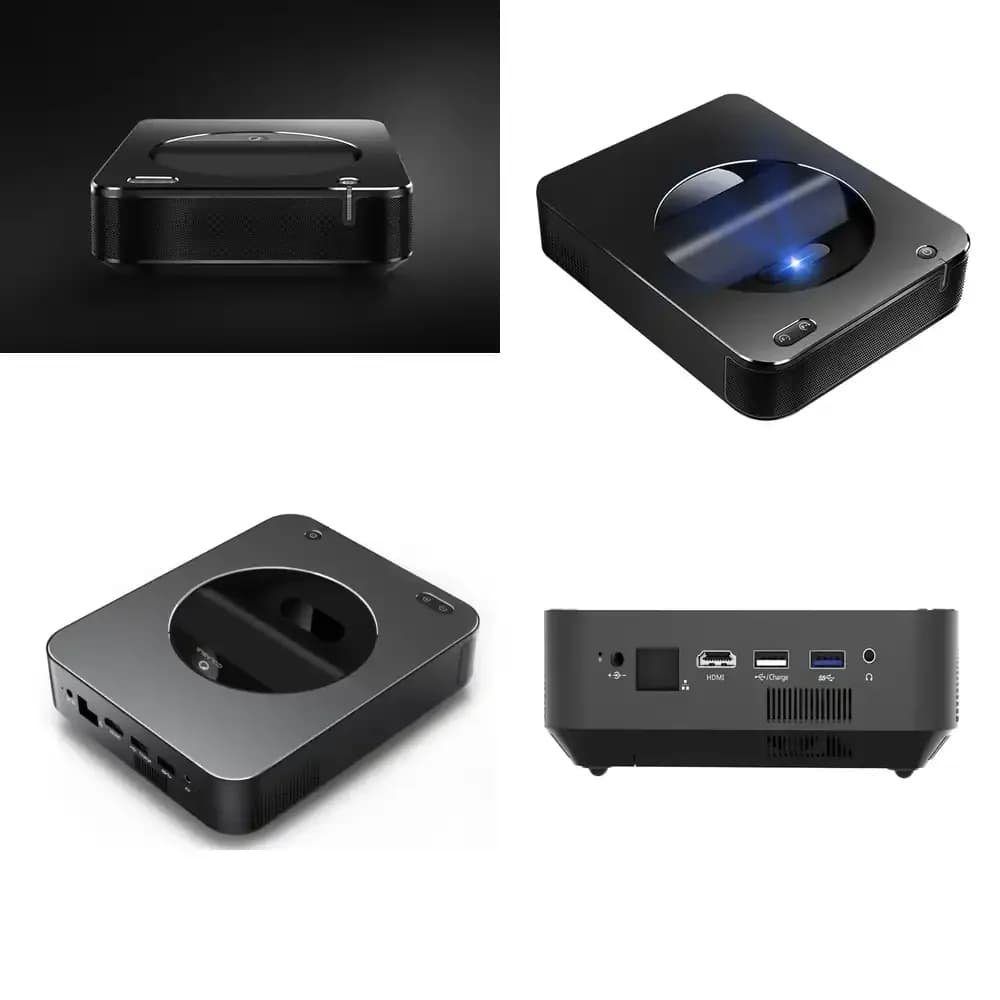Proiettore LED DLP HD Digitale Portatile Nero per Schermo Video Smart Touch T6W per Hotel, Ufficio, Home Theater, Mini Portatile