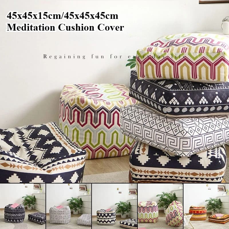 45x45x15cm Meditation Cushion Cover Unstuffed Floor Seat Pouf Moroccan Cushion Futon Cover Homestay Bay Window Tatami
